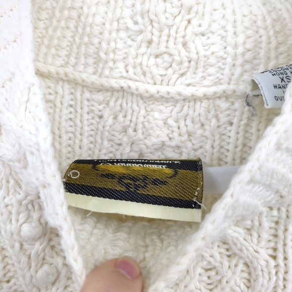Express Vintage Handknitted Fisherman Sweater C. Internationale Cotton Blend XS - Picture 6 of 8